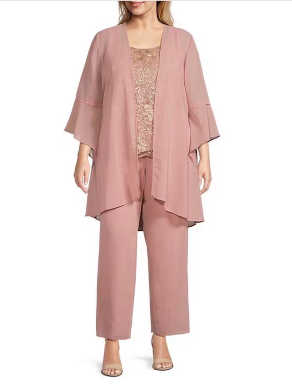 SOLD LeBos Rose Gold 3 Pc Pantsuit Golden Girls Mother Bride 14W